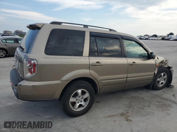 2008 Honda Pilot EX-L with VIN 5FNYF28708B014444, listed as a Copart auction lot 71111834 with 207,574 mi miles and Salvage Title. Bid and sale history available at DreamBid. Image 3.