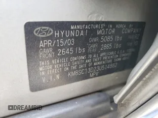 2003 Hyundai Santa Fe GLS with VIN KM8SC13D23U514882, listed as a Copart auction lot 76653463 with 126,223 mi miles and Salvage Title. Bid and sale history available at carsss.com. Image 15.