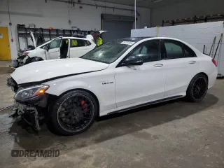 2016 Mercedes-Benz C 63 S AMG with VIN 55SWF8HB7GU098273, listed as a Copart auction lot 86781954 with 107,642 mi miles and Salvage title. Bid and sale history available at DreamBid. Image 1.