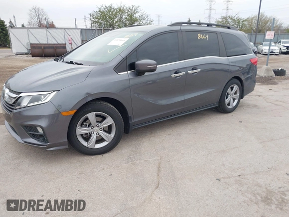 2018 Honda Odyssey EX-L with VIN 5FNRL6H72JB076597, listed as a IAAI auction lot 41838664 with 154,647 mi miles and . Bid and sale history available at DreamBid. Image 17.