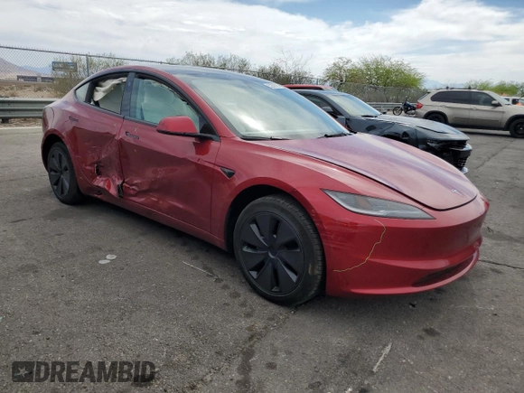 2025 Tesla Model 3 Long Range с VIN 5YJ3E1EA6SF908026, выставлен на аукционе Copart как лот 52297095 с пробегом 3 635 миль миль и Списание • Salvage title. История ставок и продаж доступна на DreamBid. Изображение 4.