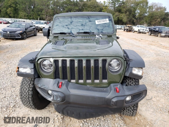 2022 Jeep Wrangler Unlimited Rubicon with VIN 1C4HJXFN1NW176037, listed as a Copart auction lot 44835045 with 36,043 mi miles and Salvage title. Bid and sale history available at DreamBid. Image 5.