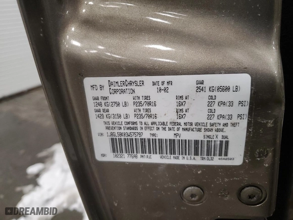 2003 Jeep Liberty Limited with VIN 1J8GL58K03W575797, listed as a Copart auction lot 45638805 with 0 mi miles and Salvage Title. Bid and sale history available at carsss.com. Image 14.