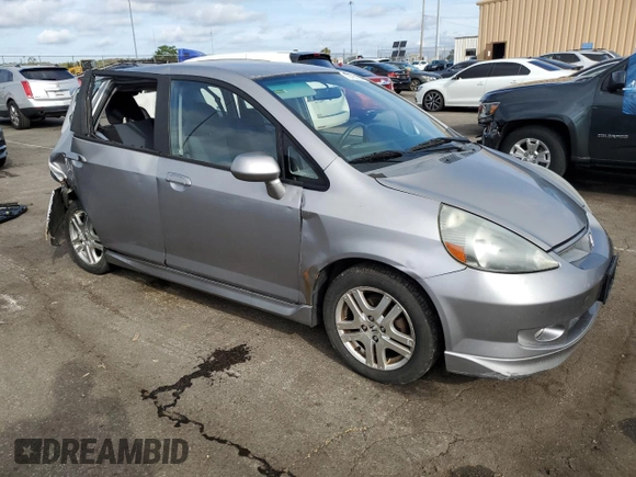 2007 Honda Fit Sport with VIN JHMGD38637S059358, listed as a Copart auction lot 72783224 with 0 mi miles and Salvage Title. Bid and sale history available at carsss.com. Image 4.