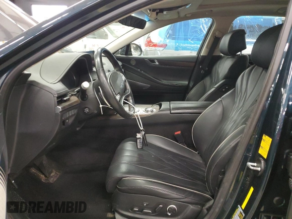 2021 Genesis G80 2.5T with VIN KMTGB4SC7MU045573, listed as a Copart auction lot 89157355 with 33,535 mi miles and Salvage Title. Bid and sale history available at DreamBid. Image 7.