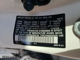 2018 Honda Civic Type R Touring with VIN SHHFK8G78JU204133, listed as a Copart auction lot 74860434 with 58,136 mi miles and Salvage Title. Bid and sale history available at carsss.com. Image 14.