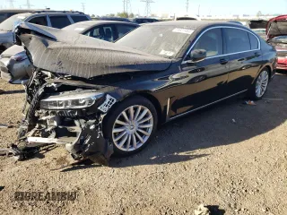 2020 BMW 7 Series 740i xDrive with VIN WBA7T4C02LCD07519, listed as a Copart auction lot 74927454 with 0 mi miles and Salvage Title. Bid and sale history available at carsss.com. Image 1.