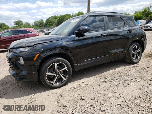 2021 Chevrolet TrailBlazer RS with VIN KL79MUSL4MB123432, listed as a Copart auction lot 54583453 with 21,949 mi miles. Bid and sale history available at carsss.com. Image 1.