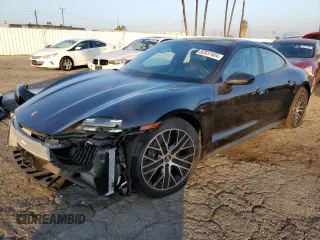 2024 Porsche Taycan with VIN WP0AA2Y10RSA10283, listed as a Copart auction lot 82637484 with 3,036 mi miles and Salvage Title. Bid and sale history available at DreamBid. Image 1.
