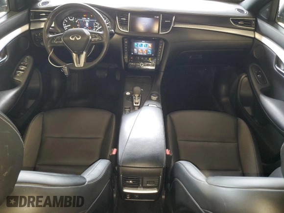 2021 Infiniti QX50 Luxe with VIN 3PCAJ5BBXMF104676, listed as a Copart auction lot 55590605 with 37,896 mi miles and Salvage title. Bid and sale history available at DreamBid. Image 8.
