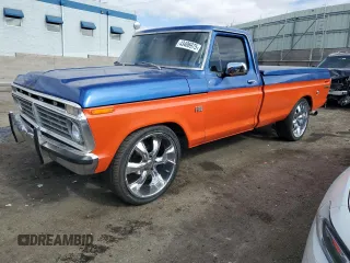 1975 Ford F-150 z VIN F15MLX09534, wystawiony jako Copart lot #43406975 z przebiegiem 71 117 mil mil oraz Czysty tytuł • Clean title. Historia ofert i sprzedaży dostępna na DreamBid. Obrazek 1.
