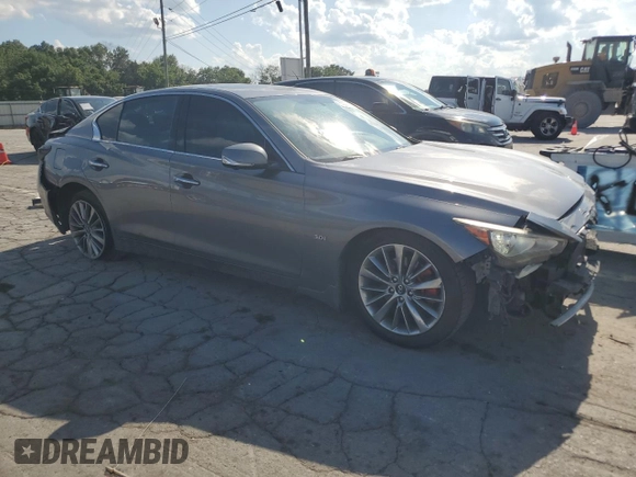 2018 Infiniti Q50 Luxe with VIN JN1EV7AR7JM443644, listed as a Copart auction lot 65035725 with 104,045 mi miles and Clean title. Bid and sale history available at DreamBid. Image 4.