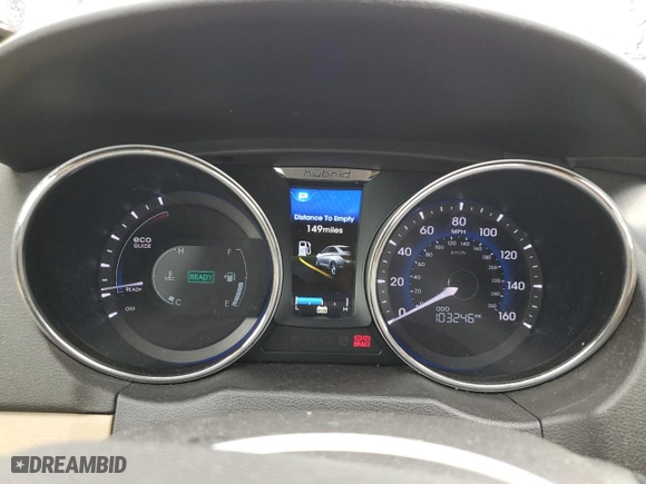2013 Hyundai Sonata Hybrid with VIN KMHEC4A43DA069556, listed as a Copart auction lot 44653765 with 103,246 mi miles and Salvage Title. Bid and sale history available at carsss.com. Image 9.