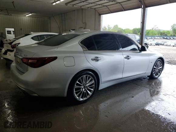 2020 Infiniti Q50 Pure with VIN JN1EV7AP5LM206636, listed as a Copart auction lot 54479215 with 79,174 mi miles and Salvage title. Bid and sale history available at DreamBid. Image 3.