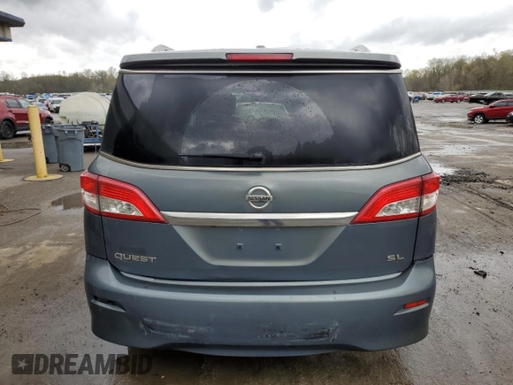 2012 Nissan Quest SL with VIN JN8AE2KPXC9032857, listed as a Copart auction lot 53962625 with 115,093 mi miles and Salvage Title. Bid and sale history available at carsss.com. Image 6.