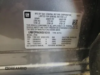 2022 Buick Envision Essence with VIN LRBFZPR45ND016319, listed as a Copart auction lot 80863234 with 47,493 mi miles and Salvage Title. Bid and sale history available at carsss.com. Image 16.
