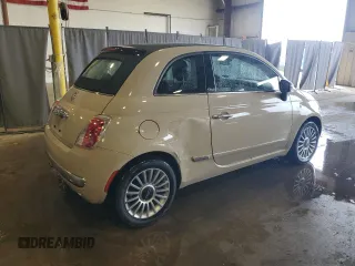2012 FIAT 500 Lounge with VIN 3C3CFFER4CT382843, listed as a Copart auction lot 63060105 with 94,660 mi miles and Salvage title. Bid and sale history available at DreamBid. Image 3.