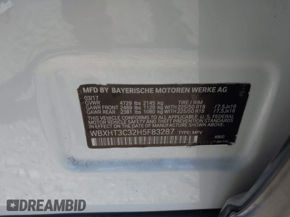 2017 BMW X1 xDrive28i z VIN WBXHT3C32H5F83287, wystawiony jako IAAI lot #42791160 z przebiegiem 69 006 mil mil oraz . Historia ofert i sprzedaży dostępna na DreamBid. Obrazek 9.