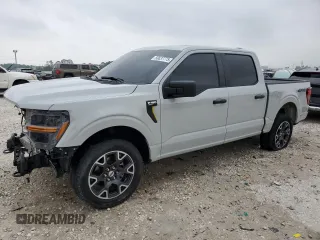2024 Ford F-150 STX with VIN 1FTEW2LP6RKE60841, listed as a Copart auction lot 50637775 with 21,134 mi miles and Salvage Title. Bid and sale history available at carsss.com. Image 1.