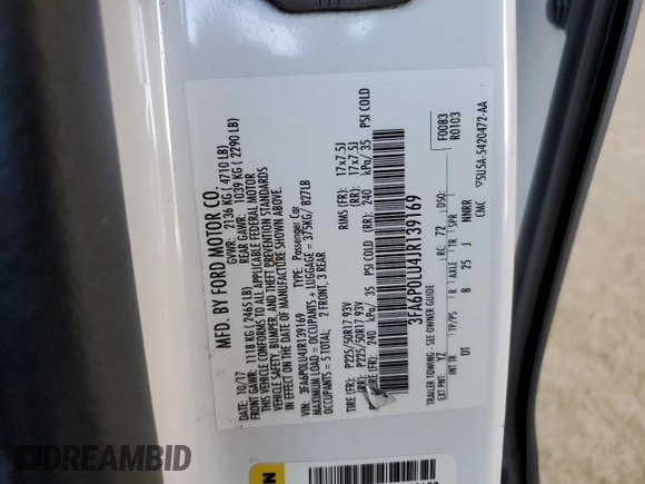 2018 Ford Fusion SE z VIN 3FA6P0LU4JR139169, wystawiony jako Copart lot #60086205 z przebiegiem 226 691 mil mil oraz Szkoda całkowita • Salvage title. Historia ofert i sprzedaży dostępna na DreamBid. Obrazek 13.