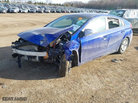 2020 Hyundai Ioniq Hybrid Blue with VIN KMHC65LC4LU242801, listed as a IAAI auction lot 41452487 with 1 mi miles. Bid and sale history available at carsss.com. Image 2.