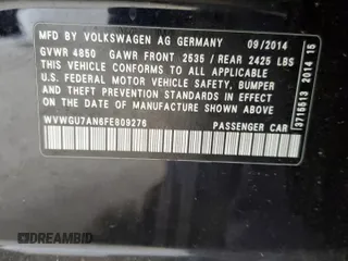2015 Volkswagen CC Executive z VIN WVWGU7AN6FE809276, wystawiony jako Copart lot #54836135 z przebiegiem 134 565 mil mil oraz Tytuł czysty. Historia ofert i sprzedaży dostępna na DreamBid. Obrazek 12.