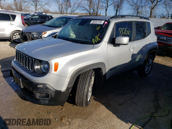 2018 Jeep Renegade Latitude with VIN ZACCJABB2JPJ35522, listed as a Copart auction lot 80332793 with 81,256 mi miles and Salvage title. Bid and sale history available at DreamBid. Image 1.