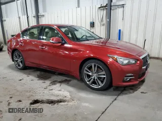 2015 Infiniti Q50 with VIN JN1BV7AR3FM390001, listed as a Copart auction lot 51752225 with 184,105 mi miles and Salvage Title. Bid and sale history available at carsss.com. Image 4.