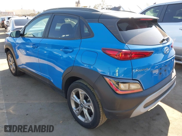 2022 Hyundai Kona SEL with VIN KM8K62AB3NU891349, listed as a IAAI auction lot 41860744 with 22,991 mi miles and . Bid and sale history available at DreamBid. Image 3.