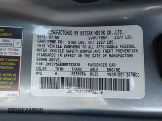 2006 Infiniti G35 with VIN JNKCV54E86M722639, listed as a IAAI auction lot 42003539 with 138,242 mi miles. Bid and sale history available at carsss.com. Image 9.