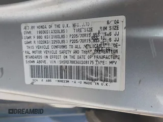 2004 Honda CR-V EX with VIN SHSRD78834U248175, listed as a IAAI auction lot 42091909 with 277,245 mi miles and . Bid and sale history available at carsss.com. Image 9.