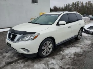 2016 Nissan Pathfinder Platinum with VIN 5N1AR2MM9GC649576, listed as a Copart auction lot 43162655 with 210,240 mi miles and Salvage Title. Bid and sale history available at carsss.com. Image 1.
