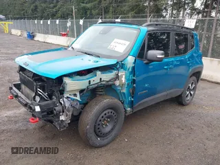 2021 Jeep Renegade Trailhawk with VIN ZACNJDC15MPN30461, listed as a IAAI auction lot 41846420 with 53,458 mi miles and . Bid and sale history available at DreamBid. Image 18.