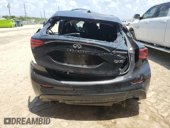 2017 Infiniti QX30 Sport with VIN SJKCH5CPXHA024790, listed as a Copart auction lot 66036294 with 0 mi miles and Non Repairable. Bid and sale history available at carsss.com. Image 6.