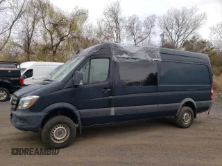 2017 Mercedes-Benz Sprinter Crew with VIN WD4FE8CD8HP574993, listed as a Copart auction lot 51812725 with 123,499 mi miles and Salvage Title. Bid and sale history available at carsss.com. Image 1.