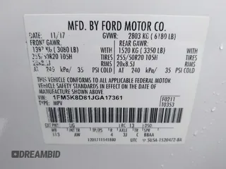 2018 Ford Explorer XLT with VIN 1FM5K8D81JGA17361, listed as a IAAI auction lot 41845265 with 105,891 mi miles and . Bid and sale history available at carsss.com. Image 9.