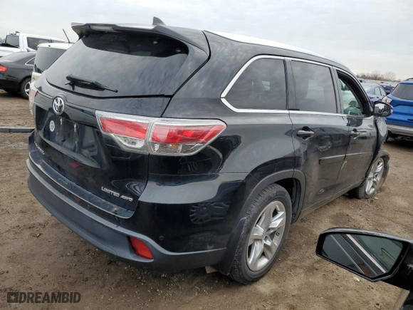 2015 Toyota Highlander Limited with VIN 5TDDKRFH1FS120621, listed as a Copart auction lot 49287555 with 90,933 mi miles and Salvage Title. Bid and sale history available at carsss.com. Image 3.