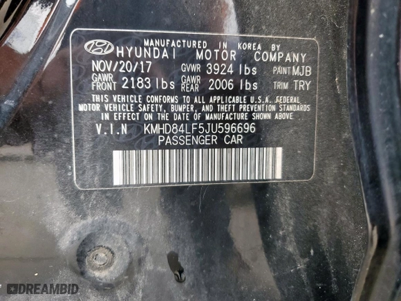 2018 Hyundai Elantra Value Edition with VIN KMHD84LF5JU596696, listed as a Copart auction lot 51347215 with 129,470 mi miles and Salvage Title. Bid and sale history available at carsss.com. Image 13.