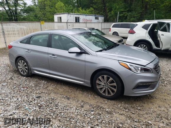 2015 Hyundai Sonata Sport with VIN 5NPE34AF3FH072555, listed as a Copart auction lot 58153545 with 128,180 mi miles and Salvage title. Bid and sale history available at DreamBid. Image 4.