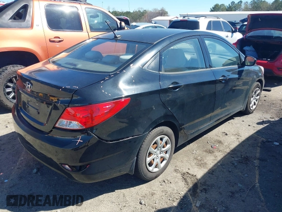 2012 Hyundai Accent GLS with VIN KMHCT4AE3CU265199, listed as a IAAI auction lot 41826958 with 121,618 mi miles. Bid and sale history available at carsss.com. Image 4.