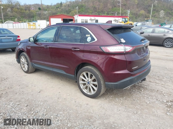 2017 Ford Edge Titanium with VIN 2FMPK4K81HBB51275, listed as a IAAI auction lot 42072543 with 90,912 mi miles. Bid and sale history available at carsss.com. Image 3.