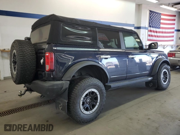 2021 Ford Bronco with VIN 1FMEE5DP8MLA86069, listed as a Copart auction lot 53457875 with 46,575 mi miles and Salvage title. Bid and sale history available at DreamBid. Image 3.