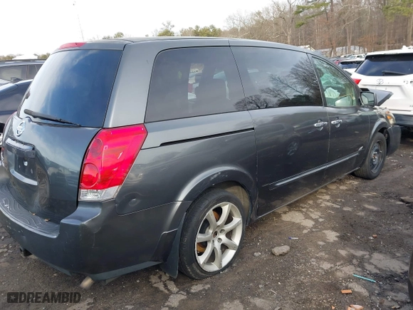 2007 Nissan Quest with VIN 5N1BV28U27N104205, listed as a IAAI auction lot 41467982 with 183,428 mi miles. Bid and sale history available at carsss.com. Image 4.