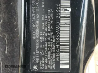 2006 BMW 7 Series 750Li with VIN WBAHN83596DT25366, listed as a Copart auction lot 71251924 with Not Provided miles and Salvage Title. Bid and sale history available at carsss.com. Image 14.