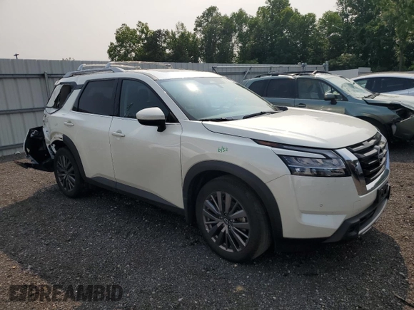 2024 Nissan Pathfinder SL with VIN 5N1DR3CD5RC200810, listed as a Copart auction lot 59194135 with 23,740 mi miles and Salvage title. Bid and sale history available at DreamBid. Image 4.