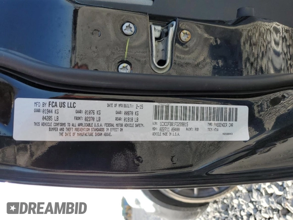 2015 Dodge Dart SXT with VIN 1C3CDFBB1FD299815, listed as a Copart auction lot 54143905 with 175,579 mi miles and Salvage Title. Bid and sale history available at carsss.com. Image 12.
