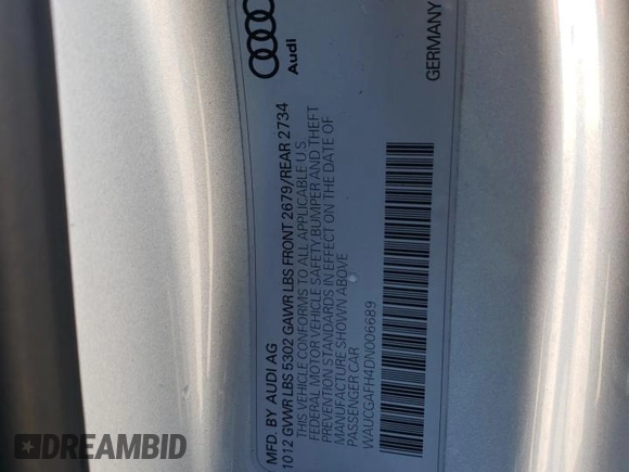 2013 Audi S5 Premium Plus z VIN WAUCGAFH4DN006689, wystawiony jako Copart lot #80929814 z przebiegiem 65 818 mil mil oraz Szkoda całkowita • Salvage title. Historia ofert i sprzedaży dostępna na DreamBid. Obrazek 12.