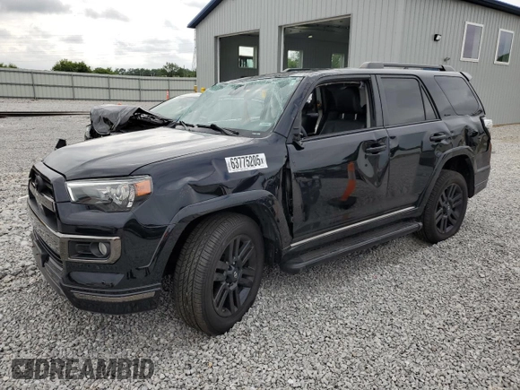 2020 Toyota 4Runner SR5 with VIN JTEBU5JR3L5764046, listed as a Copart auction lot 63775205 with 57,105 mi miles and Salvage title. Bid and sale history available at DreamBid. Image 1.