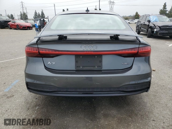 2020 Audi A7 Prestige with VIN WAUV2AF28LN057212, listed as a Copart auction lot 55405124 with 45,090 mi miles and Salvage Title. Bid and sale history available at carsss.com. Image 6.