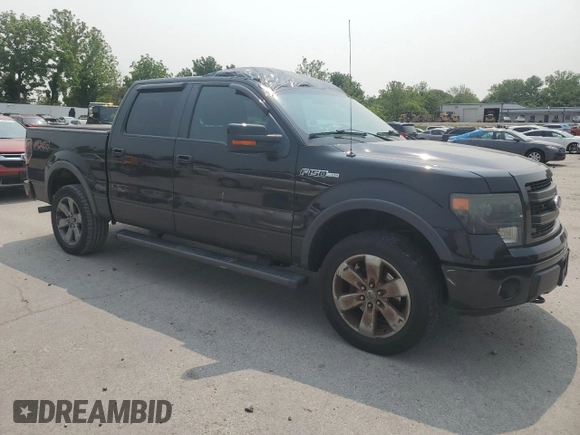 2013 Ford F-150 XL with VIN 1FTFW1EFXDKD59944, listed as a Copart auction lot 58673165 with 198,531 mi miles and Salvage title. Bid and sale history available at DreamBid. Image 4.